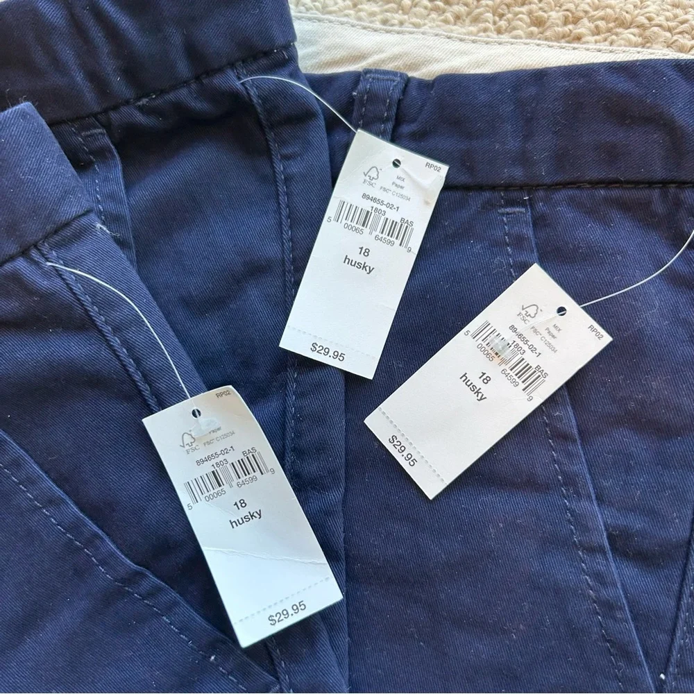 Boys GAP Navy Uniform Shorts Size 18 Husky